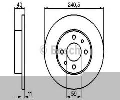 Bosch 0986478342 tarcza hamulc. fiat punto,seicento, alfa romeo 33 (907a), fiat panda (169)