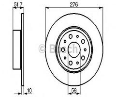 Bosch 0986478463 tarcza hamulc. alfa romeo 166  98-07 tył, alfa romeo 166 (936), lancia kappa (838a)