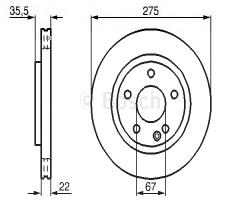 Bosch 0986478474 tarcza hamulc. mercedes w168 a-klasa  99-04  a190, mercedes-benz klasa a (w168)