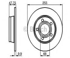 Bosch 0986478480 tarcza hamulc. audi a6  97-05 tył quattro, audi a6 (4b2, c5)