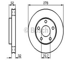 Bosch 0986478486 tarcza hamulc. opel sintra  96-99, opel sintra