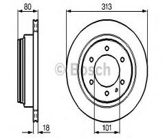Bosch 0986478496 tarcza hamulc. opel frontera  95-04 tył, opel monterey a (ubs_)