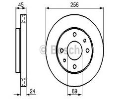 Bosch 0986478531 tarcza hamulc. volvo s40,v40  95-97, kia joice, mitsubishi galant iv sedan (e3_a)