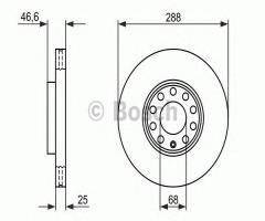 Bosch 0986478546 tarcza h-ca  audi 100/a6/a4 passat 96- *288, audi 100 (4a, c4), seat exeo (3r2)