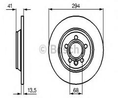 Bosch 0986478569 tarcza hamulc. vw t4  97-03 tył, ford galaxy (wgr), seat alhambra (7v8, 7v9)