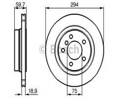 Bosch 0986478570 tarcza hamulc. bmw 3 e46  98-05 tył, bmw 3 (e46)