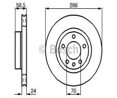 Bosch 0986478594 tarcza hamulc. opel omega b  94-97 2,0, opel omega b (25_, 26_, 27_)