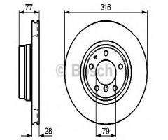 Bosch 0986478622 tarcza hamulc. bmw 7 e38  94-01, bmw 7 (e38)