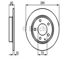 Bosch 0986478633 tarcza hamulc. mazda 626  91-02 tył, ford usa probe ii (ecp), mazda mx-6 (ge)