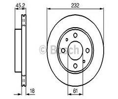 Bosch 0986478650 tarcza hamulc. nissan almera  95-00 1,4 benz., nissan almera i hatchback (n15)