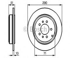 Bosch 0986478733 tarcza hamulc. peugeot 607  00-04 tył, peugeot 607 (9d, 9u)