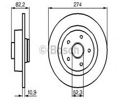 Bosch 0986478744 tarcza hamulc. renault laguna  01- tył, renault laguna ii (bg0/1_)