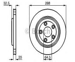Bosch 0986478777 tarcza hamulc. jaguar s-type  99-08 tył, jaguar s-type (ccx)
