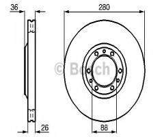 Bosch 0986478854 tarcza hamulc. opel frontera  95-04 (+abs), isuzu trooper (ub)