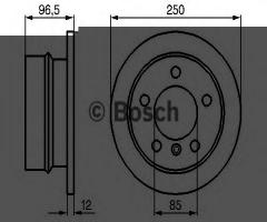 Bosch 0986478863 tarcza hamulc. mercedes sprinter  94-06 tył