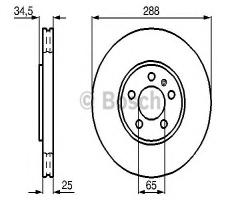 Bosch 0986478867 tarcza hamulc. vw golf iv  97-03 1,8t, audi a3 (8l1), seat toledo ii (1m2)
