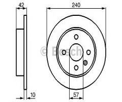 Bosch 0986478882 tarcza hamulc. opel astra g 98- tył, opel meriva