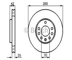 Bosch 0986478883 tarcza hamulc. opel astra g,h 98-10, opel meriva