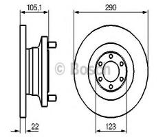 Bosch 0986478885 tarcza hamulc. iveco 35.10  96-06, iveco daily ii nadwozie pełne / kombi