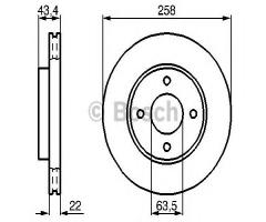 Bosch 0986478892 tarcza hamulc. ford focus 98-04, ford fiesta iv (ja_, jb_), mazda 2 (dy)