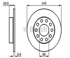 Bosch 0986478986 tarcza hamulc. audi a4 00-08 tył, audi coupe (89, 8b), seat exeo (3r2)