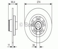 Bosch 0986479015 tarcza hamulc.+łożysko(zest. 1 szt) renault tył, renault kangoo be bop (kw0/1_)