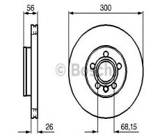 Bosch 0986479037 tarcza hamulc. vw t4  97-03 went., ford galaxy (wgr), seat alhambra (7v8, 7v9)
