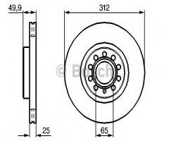 Bosch 0986479058 tarcza hamulc. vw golf v 03-, audi tt (8j3), seat alhambra (710)