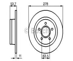Bosch 0986479070 tarcza hamulc. ford tourneo connect  02- tył, ford tourneo connect