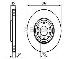 Bosch 0986479076 tarcza hamulc. opel vectra c  02-08, opel vectra c, saab 9-3 (ys3f)