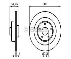 Bosch 0986479083 tarcza hamulc. renault espace  02- tył, renault vel satis (bj0_)