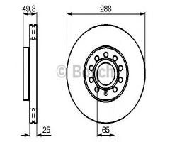 Bosch 0986479088 tarcza hamulc. vw golf v 03-, audi a3 kabriolet (8p7), seat altea (5p1)