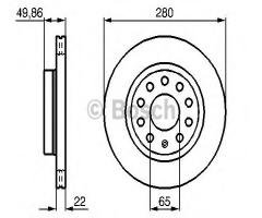 Bosch 0986479098 tarcza hamulc. vw golf v 03-, audi a3 kabriolet (8p7), seat leon (1p1)