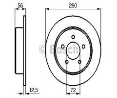 Bosch 0986479102 tarcza hamulc. chrysler voyager  01- tył, chrysler voyager iii (gs), dodge caravan