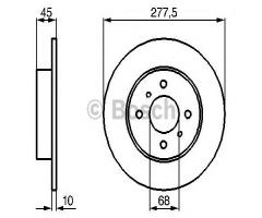 Bosch 0986479105 tarcza hamulc. nissan primera  99-01 tył, nissan primera (p11)