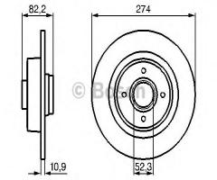 Bosch 0986479108 tarcza hamulc. renault scenic  99-03 tył, renault megane scenic (ja0/1_)