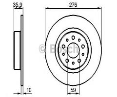 Bosch 0986479120 tarcza hamulc. alfa romeo 156  02-05 tył, alfa romeo 156 (932)