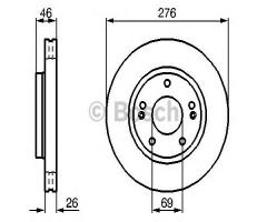 Bosch 0986479124 tarcza hamulc. hyundai santa fe  00-06  wen, hyundai trajet (fo)