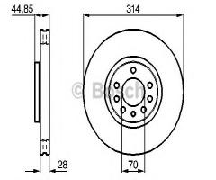 Bosch 0986479143 tarcza hamulc. opel vectra c  02-, opel vectra c gts, saab 9-3 (ys3f)