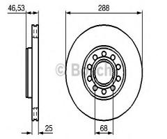 Bosch 0986479157 tarcza hamulc. vw passat 03-05, skoda superb (3u4), vw passat (3b3)