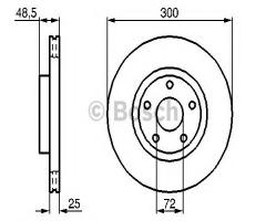 Bosch 0986479183 tarcza hamulc. mazda 5  05-  koła 16-17, mazda 5 (cw)