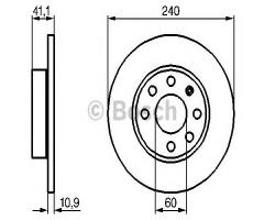 Bosch 0986479189 tarcza hamulc. opel corsa c  00-06 (-abs), opel corsa c (f08, f68)