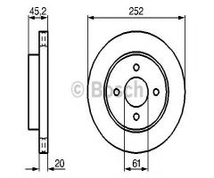 Bosch 0986479238 tarcza hamulc. nissan almera 97-99, nissan almera i hatchback (n15)