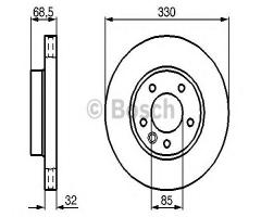Bosch 0986479248 tarcza hamulc. vw touareg  03- lewy przód, porsche cayenne (955), vw touareg (7p5)