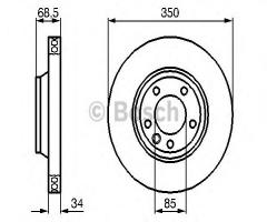 Bosch 0986479249 tarcza hamulc. vw touareg  02- lewy przód, audi q7 (4l), porsche cayenne