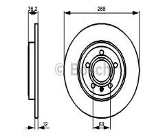 Bosch 0986479252 tarcza hamulc. audi a4  04-08 tył, audi a4 kabriolet (8h7, b6, 8he, b7)