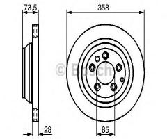 Bosch 0986479259 tarcza hamulc. audi q7  06- tył wen., audi q7 (4l), porsche cayenne