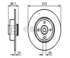 Bosch 0986479274 tarcza hamulc. renault megane ii kombi  03- tył, renault megane ii kombi (km0/1_)
