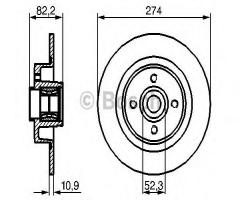 Bosch 0986479277 tarcza hamulc.+łożysko(zest. 1 szt) renault tył, renault grand scÉnic ii (jm0/1_)