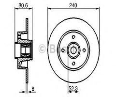 Bosch 0986479278 tarcza hamulc.+łożysko(zest. 1 szt) renault tył